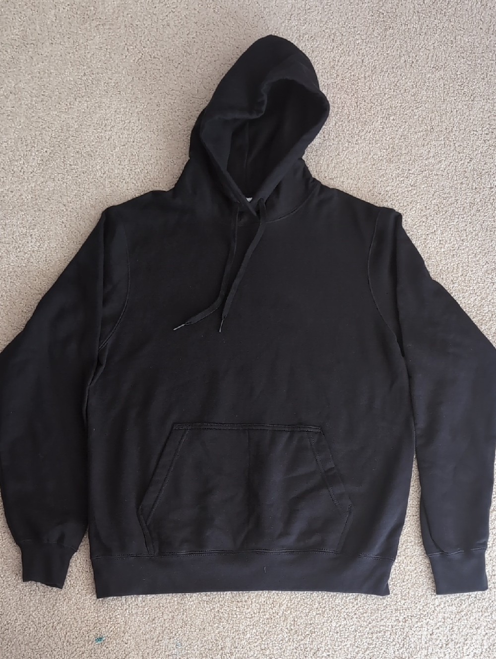 Port and Company Black Hooded Pullover Sweatshirt